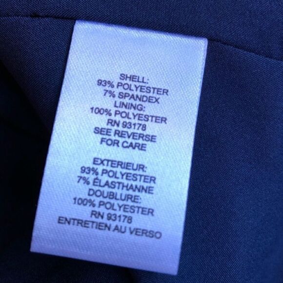 T Tahari Navy Blue White Polka Dot Print Scuba Knit Jacket Coat - Size Small / S - Picture 5 of 12